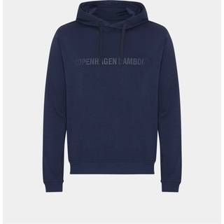 Navy bambus hoodie trøje til dame med logo, XXL