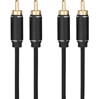 Dacota Platinum RCA stereo kabel han-han 5M, sort ➞ På lager - klar til levering og afhentning
