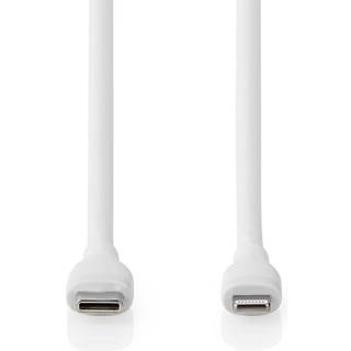 Nedis Lightning Kabel | USB 2.0 | Apple Lightning 8-pin | USB-C™ Han | 480 Mbps | Nikkelplateret | 1.50 m | Runde | Silikone | Hvid | Box