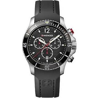 Wenger Seaforce Chronograph Quartz Black Dial Black Silicone Strap 01.0643.108