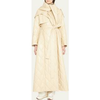 The Row Agathon quilted leather trench coat - beige - S