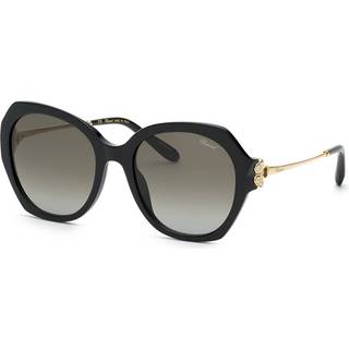 Chopard Kvinde SCH354S 700K Solbriller Acetat Sort Grå Geometrisk Antiblænding Skygge