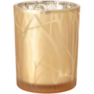 DUNI SHIMMER Lysestage Sand Frosted glas 100x80 mm 6 stk (188174)