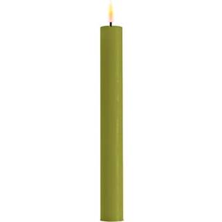Deluxe Homeart LED Kronelys - 24 cm - Olivengrøn - 2 stk