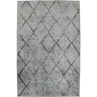 Gulvtæppe 140x200 cm - Løs tæppe med skridsikker bagside - Gråt tæppe med stonewashed effekt - Blødt tæppe fra Nordstrand Home Clara