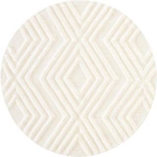 Rund bomuldstæppe Ziggy med fremtrædende høj-lav struktur