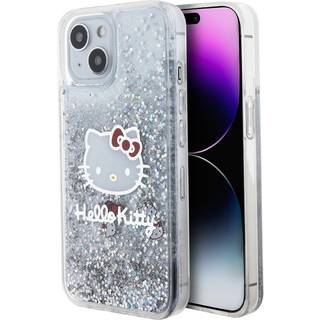 iPhone 15 Hello Kitty Liquid Glitter Charms Cover - Gennemsigtig