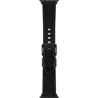 Sandstrøm Apple Watch læderstrop 42/44/45/49 mm (sort) - På lager i butik