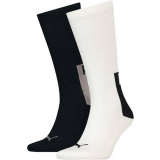 Puma 2-pak Men Logo Block Crew Sock - Black/White - Str 39/42