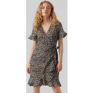 Henna Mini Wrap Kjole - Oatmeal - XS - Vero Moda