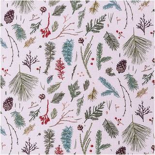 Druckstoff Nostalgic Christmas Zweige rosa 140cm - Rosa