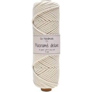 Go Handmade Macramé Garn Deluxe 50 m, 4 mm Fint Macramé Garn til dit næste projekt. Indhold: 275g = 50 m Længde:50 m Tykkelse: 4 mm Indhold:100% Bomuld Vask:Maskinvask 40 ºC / Må ikke tørretumbles.