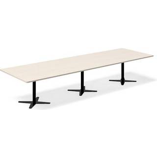Konferencebord DNA, Birk 3800x1200 mm rektangulært, Sort understel