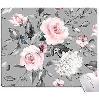 Armanza Mouse Pad s?d gr? blomstermus pude til kvinder firkantet vandt?t klud mousepad til kontor b?rbar computer ikke-skridsig gummi personalise