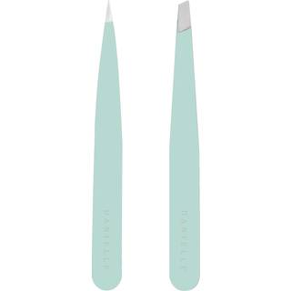 Soft Touch Slant og Point rustfrit st?l pincet seafoam