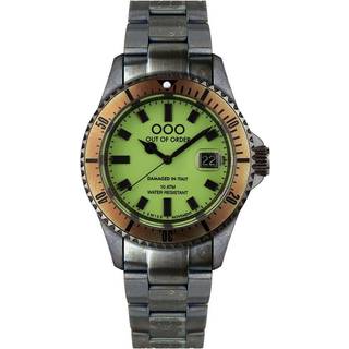 Out Of Order Supervintage Chrono Quartz Gold Dial Leather Strap Men's Watch OOO.001-30.GL.AC
