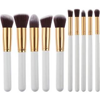 Technique PRO | Makeup børster | 10 stk | Hvid og Guld