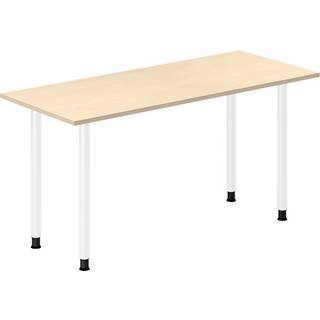 Skrivebord DNA, Birk 1400x600 mm I-ben/Hvid