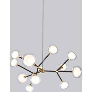 TOOY Nabila 552.12 Pendel Mat Sort/Børstet Messing med Klar Glas