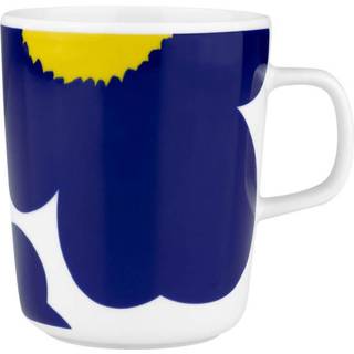 Marimekko Iso Unikko krus 25 cl White-d. blue-yellow