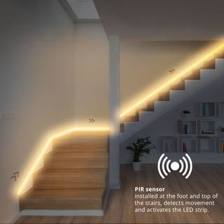 Trappe LED COB stripsæt - 2x5 meter, 12W, 24V, IP20, med sensor - Dæmpbar : Dæmpbar
