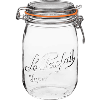 Le Parfait Henkogningsglas 1 Liter. - Rundt