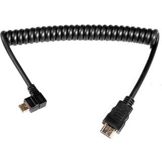 HDMI A Male 1.4 - Mini C Male Angled Coiled, 20-45cm