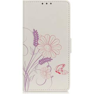 Nokia 5.3 Læder Cover m. Kortholder - Blomster og sommerfugl