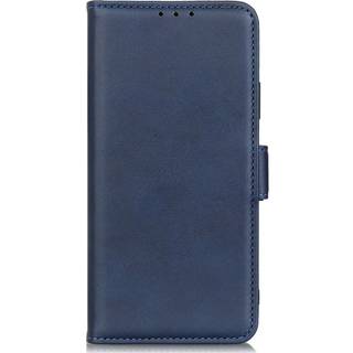 Samsung Galaxy S22 Blødt Læder Flip Cover m. Pung - Blå