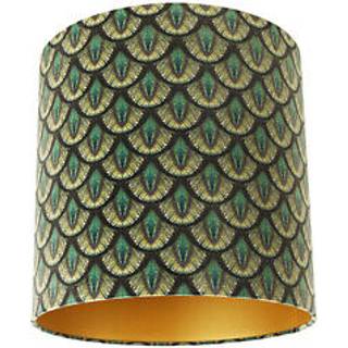 Fløjlsskærm påfugl design 40/40/40 guld indvendig