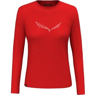 Salewa Women's Solidlogo Dry L/S Tee Funktionsshirt Damer størrelse 46 farve rød