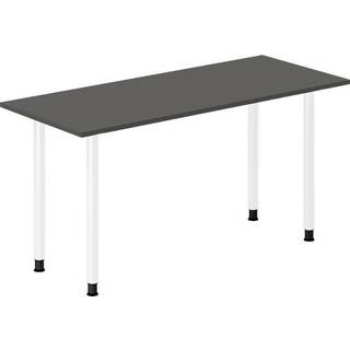 Skrivebord DNA, Antracit 1400x600 mm I-ben/Hvid