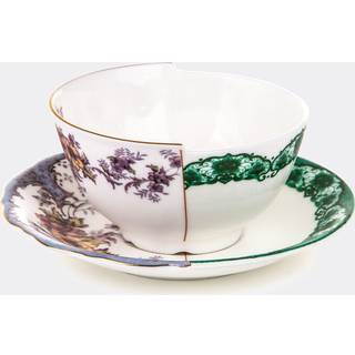 Seletti Tea And Coffee - 'Hybrid Isidora' teacup with saucer in MULTICOLOR Bone China Porcelain