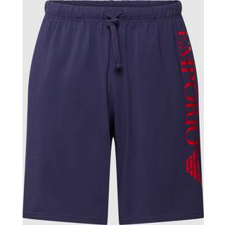 Emporio Armani Shiny Big Logo Shorts - Navy