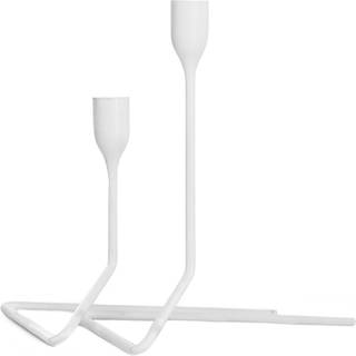 Born In Sweden Puzzle Candle Holders 2-pack White - Lysestager Pulverlakeret Stål Hvid - 7340146-2