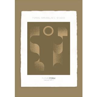 Luksus Plakat Med Gul Ramme - Cascade Form I - Artist Paper Plakat -  Str:50 x 70 Cm - Incado