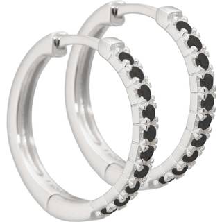 BLACK DARLING 15 MM. HOOPS | SILVER