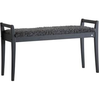 Oscarssons Möbel, Meja Bench Sortbejdset eg/fåreskindslook Mørkegrå