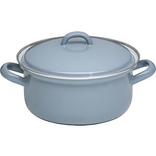 Riess Classic Pure Grey Kasserolle 16 cm / 1,0 L - Emaille - Grau