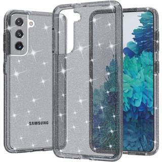 Samsung Galaxy S21 Glimmer Plastik Cover - Gennemsigtig / Lyserød