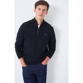 Crew Clothing Crew Clothing Company Blue Dark Quarter Zip Knitted Jumper