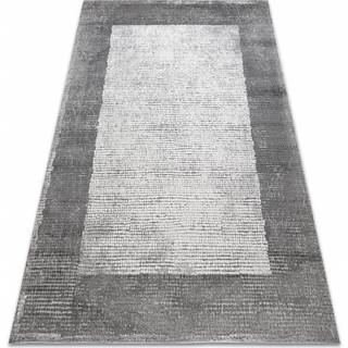 Tæppe NOBLE moderne 9730 65 Ramme vintage vasket - Strukturelle, to niveauer af fleece fløde / grå 80x150 cm