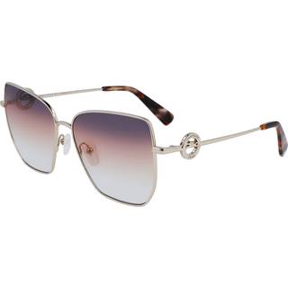 LONGCHAMP Kvinde LO169S 726 Solbriller Metal Guld Brun Firkantet Normal Normal