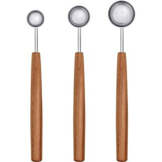 triangle Sense Messlöffel Set 3-teilig - Edelstahl - Griff Pflaumenholz - Braun,Silber