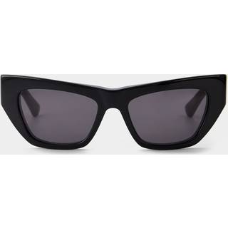 Bottega Veneta Kvinde BV1177S 001 Solbriller Acetat Sort Grå Cat Eye Normal