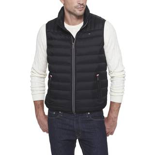 Tommy Hilfiger Herre letvægts Ultra Loft quiltet puffervest med stående krave og ryglogo