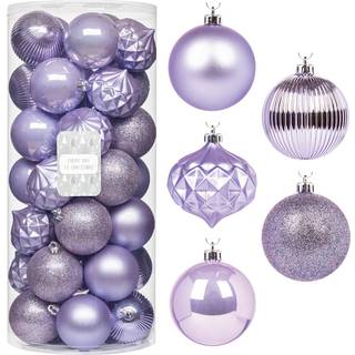 Hver dag er julepynt, der er knustfast juletræ ornament sæt julekugler dekoration 35 tælling (2,75 """"/70 mm lilac lilla)