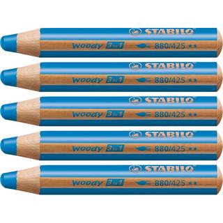 Stabilo woody 880-425 Blå tyk farveblyant 5stk