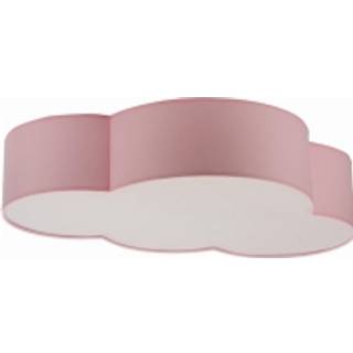 Loftlampe Cloud, lyserød, 63 cm lang, tekstil, sky, E27