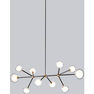 TOOY Nabila 552.10 Pendel Mat Sort/Børstet Messing med Klar Glas